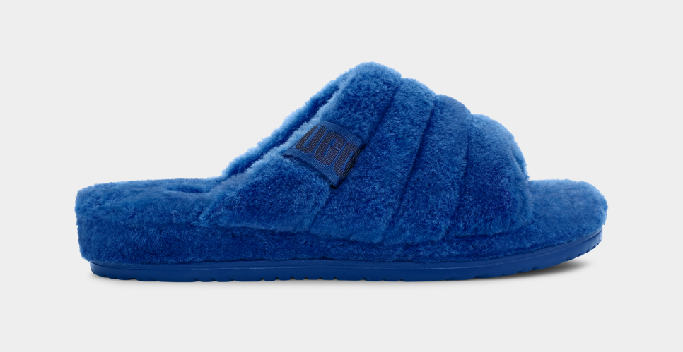 Neon blue ugg slides clearance